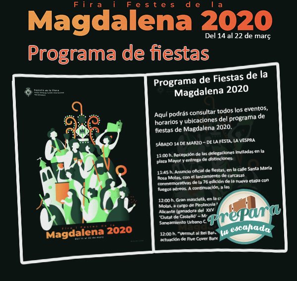Programa de fiestas de Magdalena 2020 Castellón